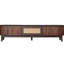 Meuble télé 75 po, console média avec tiroir, bois massif, protection imperméable, rangement multifonctionnel durable, pour