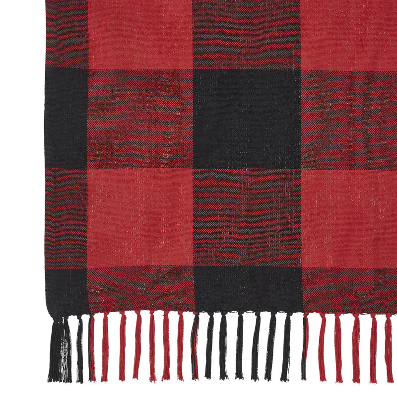 Jeté Harper, Rouge classique / noir, Écossais / carreauté