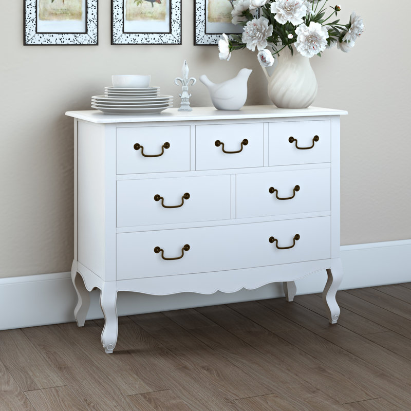 Lemaire 6 - Drawer Chest of Drawers, 81H x 100W x 40D, Antique White