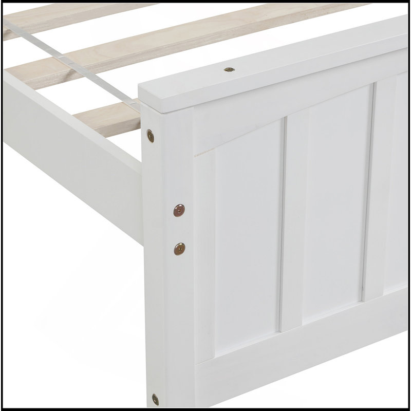 Lit plateforme en bois, Blanc
