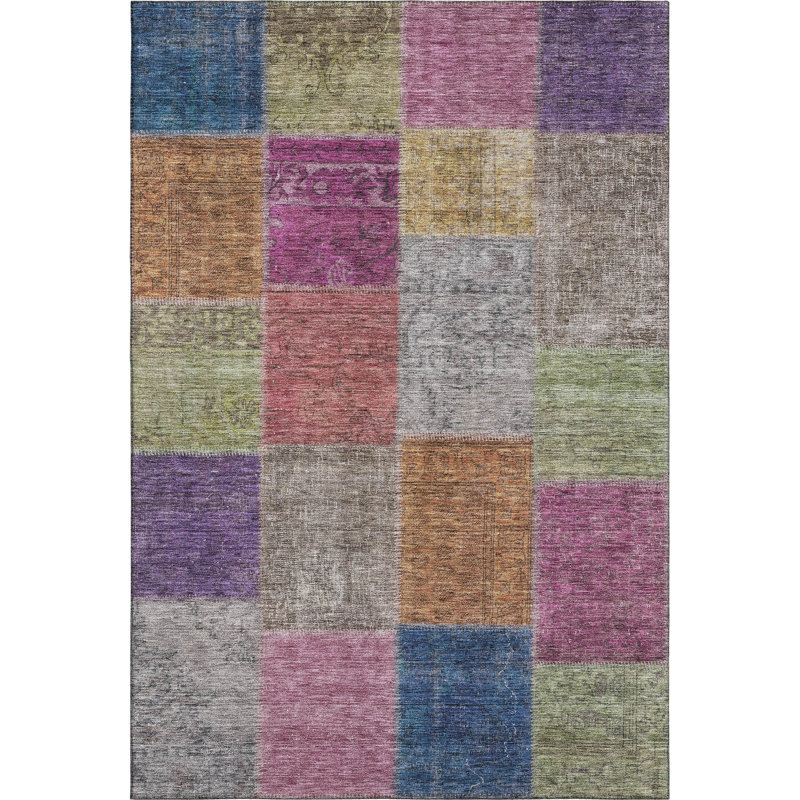 Tapis en cuivre Prisco lavable à la machine de qualité supérieure, Rectangulaire 8 pi x 10 pi