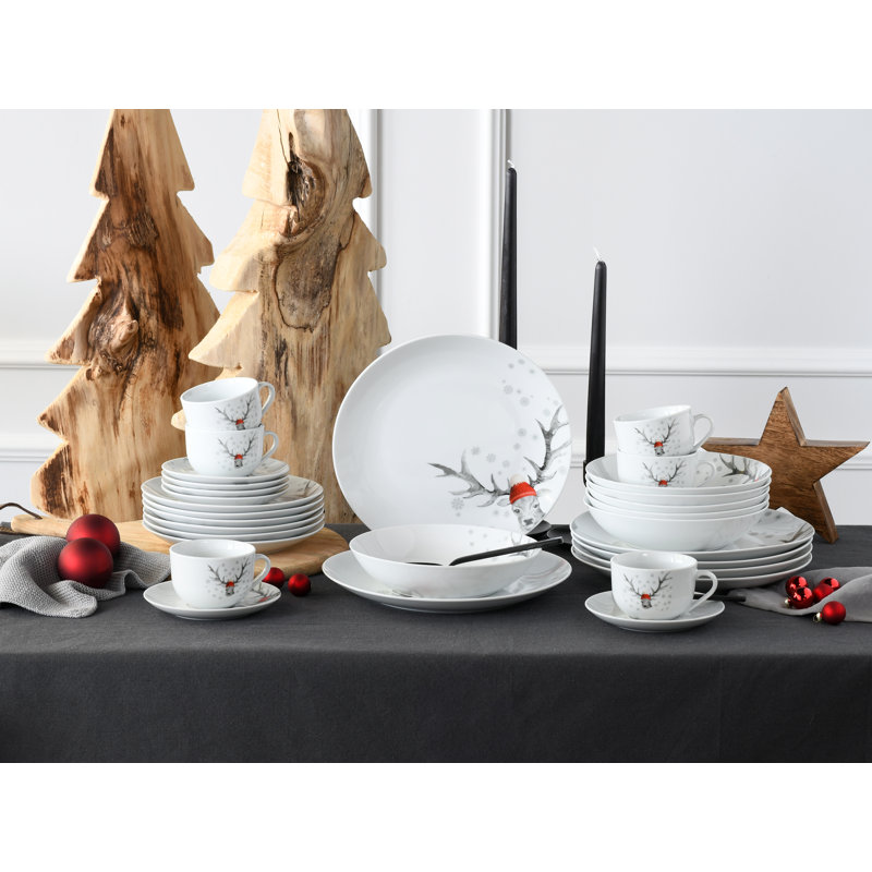 Luna Piece Porcelain Dinnerware Set - Service for 6