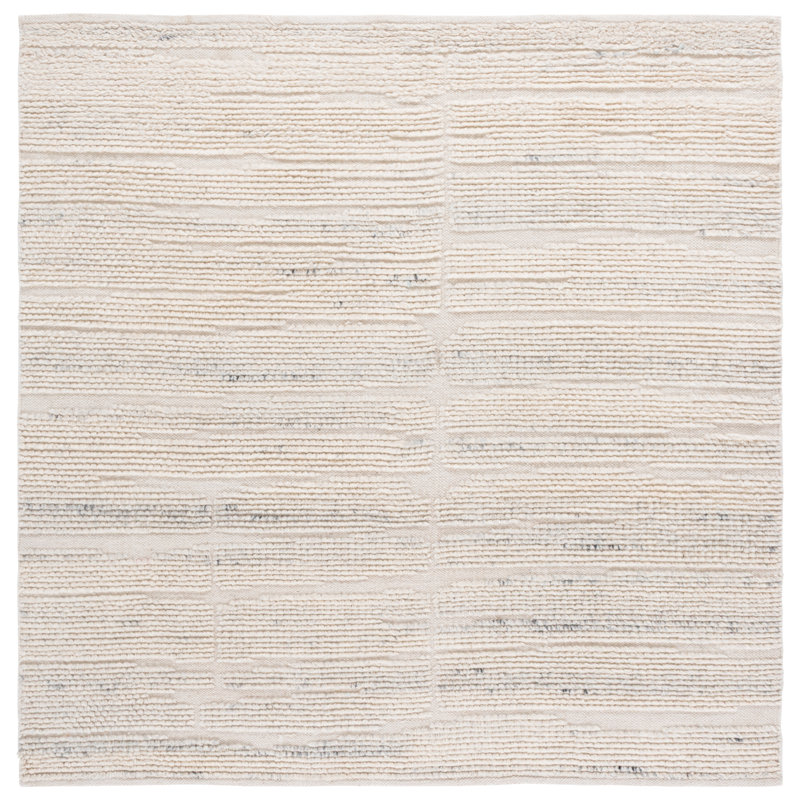 Pine 112 Hand Woven Wool Pile No Pattern Rug, Square 6'