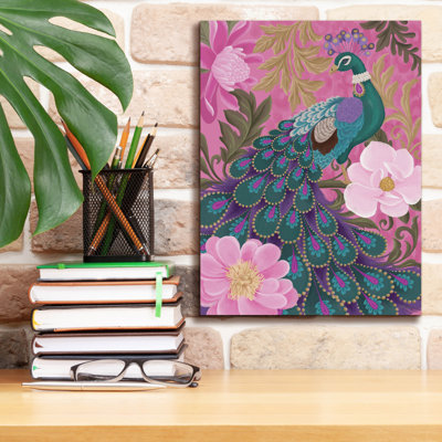  «Pretty Peacock» par Cat Thurman Designs, art mural sur toile