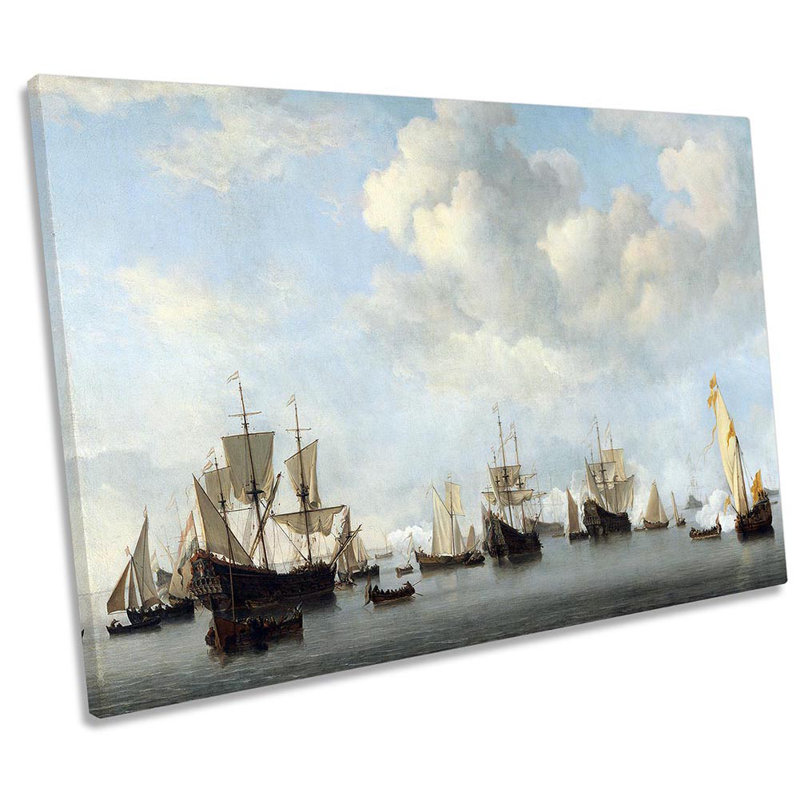 Willem Van De Velde Dutch Fleet - Wrapped Canvas Print, 40.6cm H x 61cm W x 2cm D