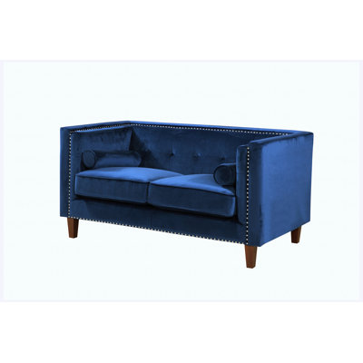 Chesterfield Button Tufted 2-Seater Velvet Loveseat Sofa