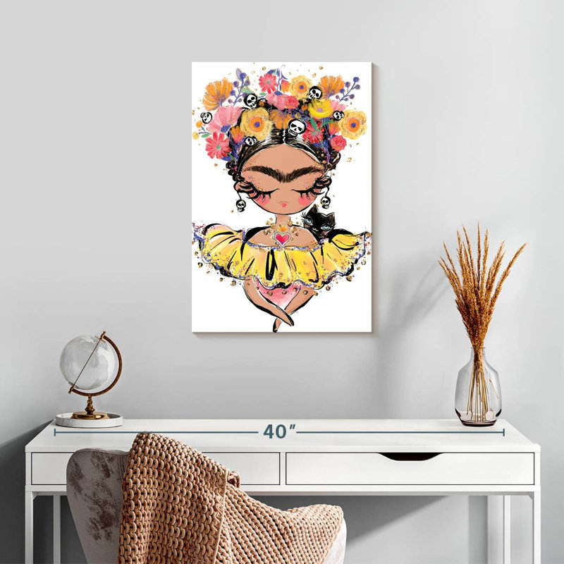 Caricature de Keiraleigh, Frida Kahlo, H 24 po x l 16 po