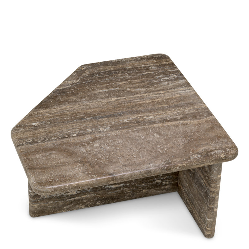 Coffee Table Ciro Silver Travertine, 15.75" H x 27.56" L x 27.56" W