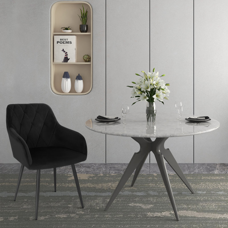 Alvion Upholstered Dining Chair, Black