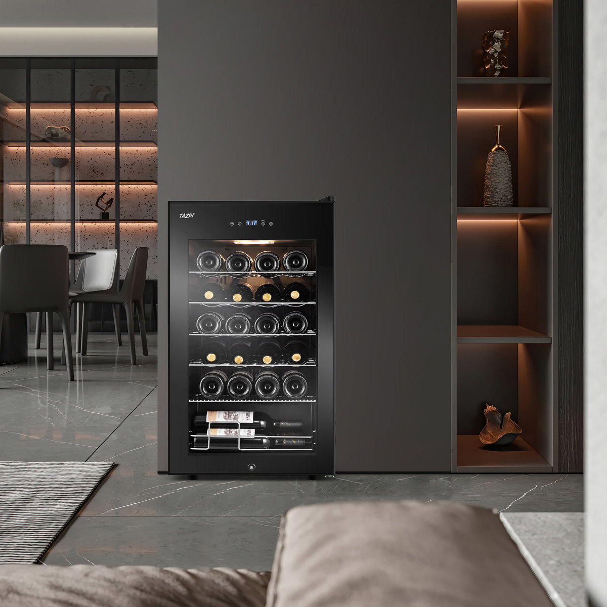 TAZPI 24 Bottle Single Zone Free-standing Wine Refrigerator | Fridge.com