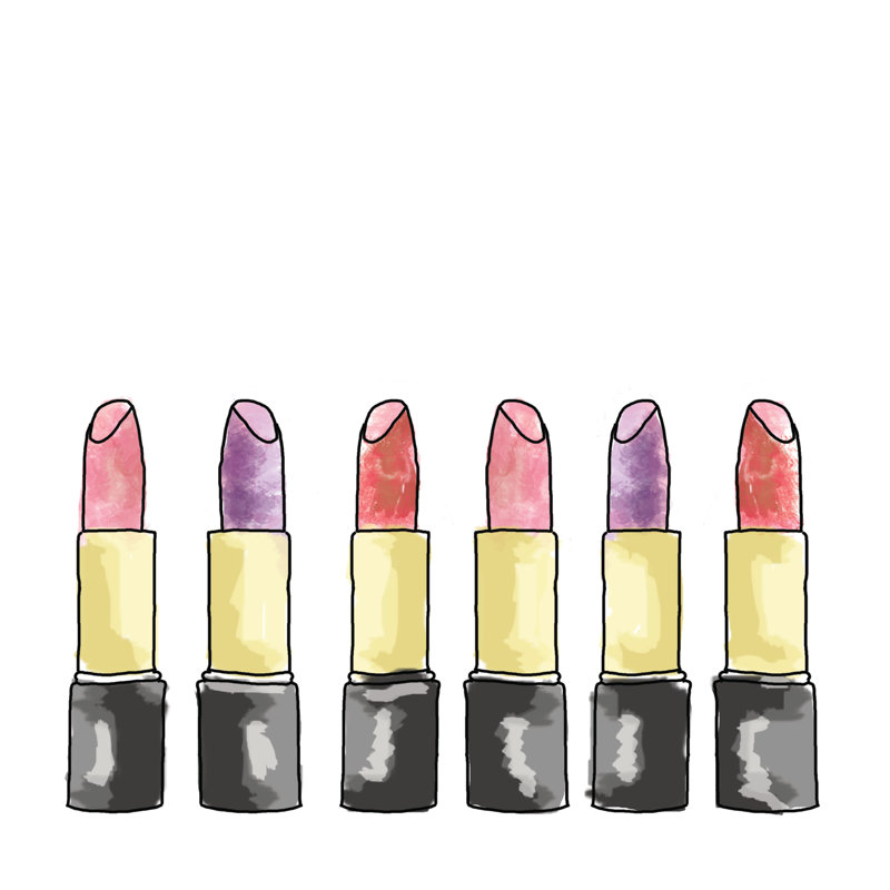 Lipstick Group - Wrapped Canvas Painting, 30cm H x 30cm W x 3.8cm D