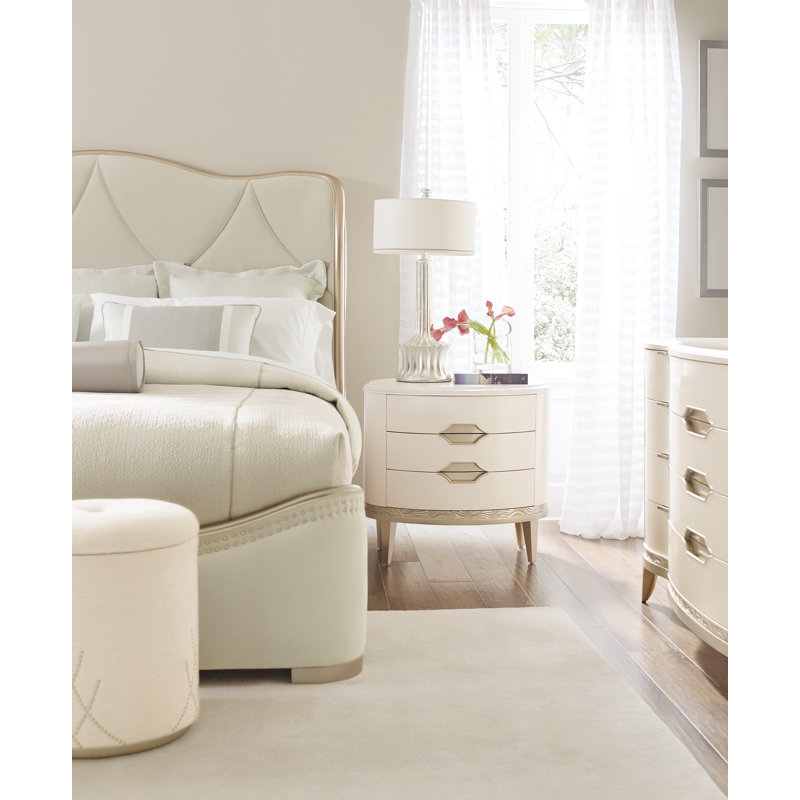 Adela Upholstered Wingback Bed, King