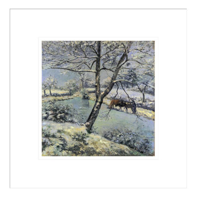 «Winter at Montfoucault with Snow» par Camille Pissarro, impression giclée encadrée