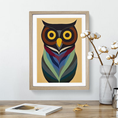 XC1022-368X Abstract Owl In Colour No.1 1 Piece Wall Art on Canvas