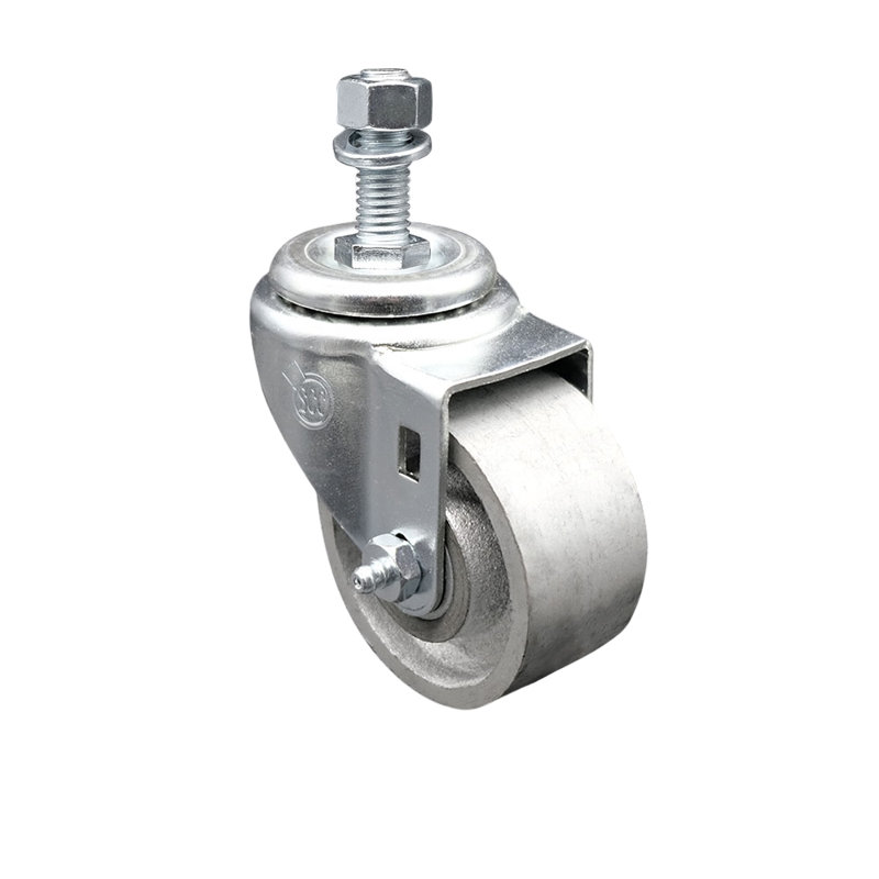 Roulettes pivotantes semi-pivotantes en acier avec roulement à rouleaux - Roue de 3 po et tige de 12 mm