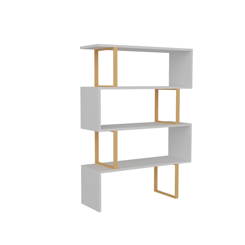 Malveaux Bookcase, Gold/White
