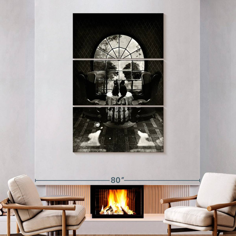Room Skull BW, 74" H x 48" W