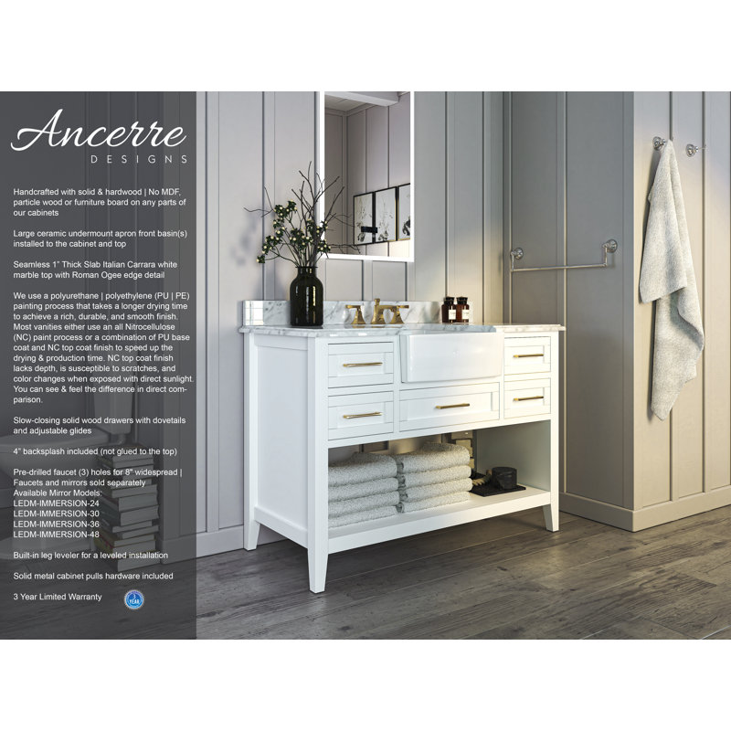 48'' W Single Vanity, White