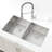 33"X19" Embedded Double Bowl Kitchen Sink, Undermount Handmade Sink In Brushed (Sink Only)