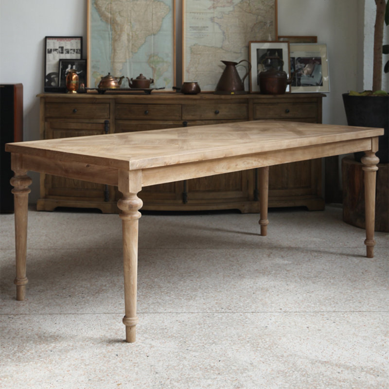 Brown Rectangular Solid Wood Dining Table, 29.53" H x 70.87" L x 31.50" D