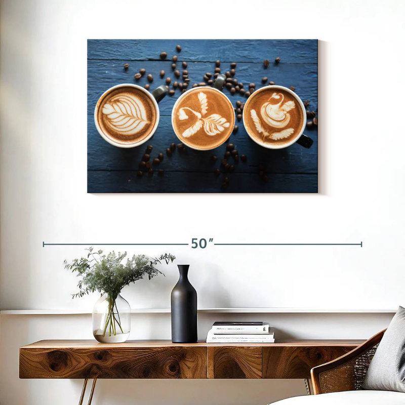 Yarlin Latte And Coffee Beans, 24" H x 36" W