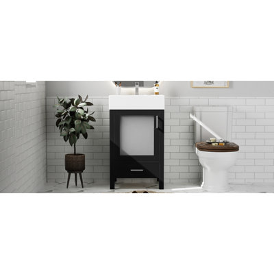 Meuble-lavabo moderne en bois massif idéal pour les salles de bain compactes