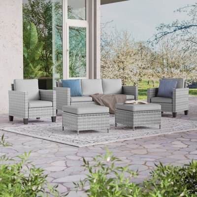 Avicia 5 - Person Patio Conversation Set with Cushions