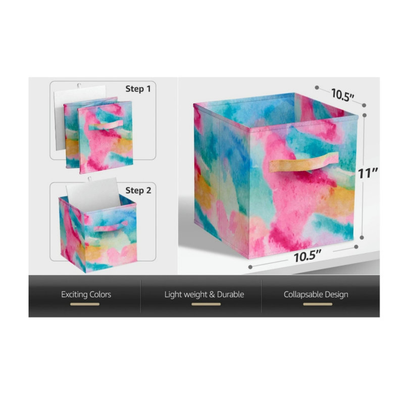 Ensemble de 6 bacs de rangement colorés pliables