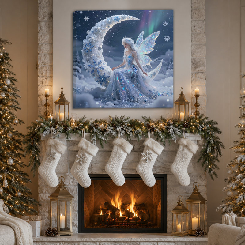 Art mural sur toile Frost Moon Fairy, L 40 po x H 40 po x P 1,5 po