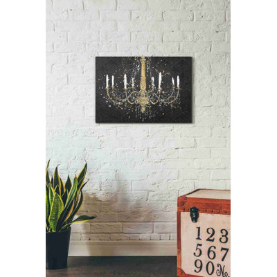 «Grand Chandelier Black I» par James Wiens, art mural sur toile