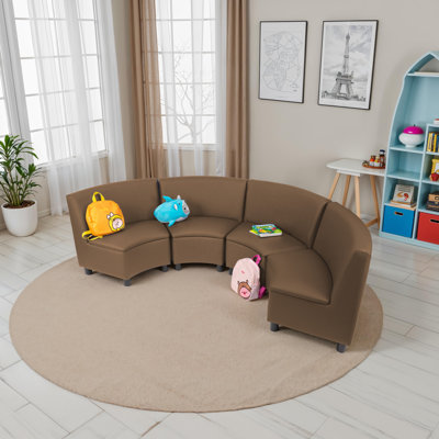 Kid Comfort Collective Modular Wedge Chairs, 4-Pack - Chocolate