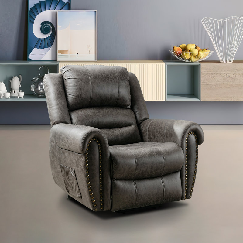 Kitterman 104cm Wide Lift Assist Standard Recliner with Massager, Grey
