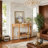 Farmhouse Half Moon Console Table with Drawer and Shelf, Solid Wood Entryway Sofa Table for Hallway, Living Room & Foyer-420395667