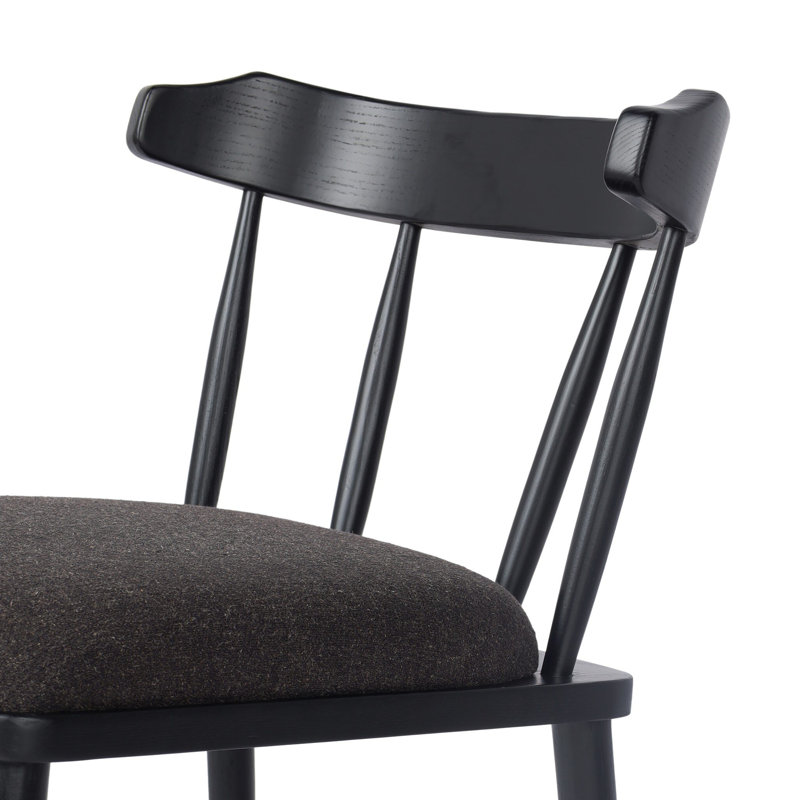 Colter Leather Dining Chair, Antwerp Noir, Black