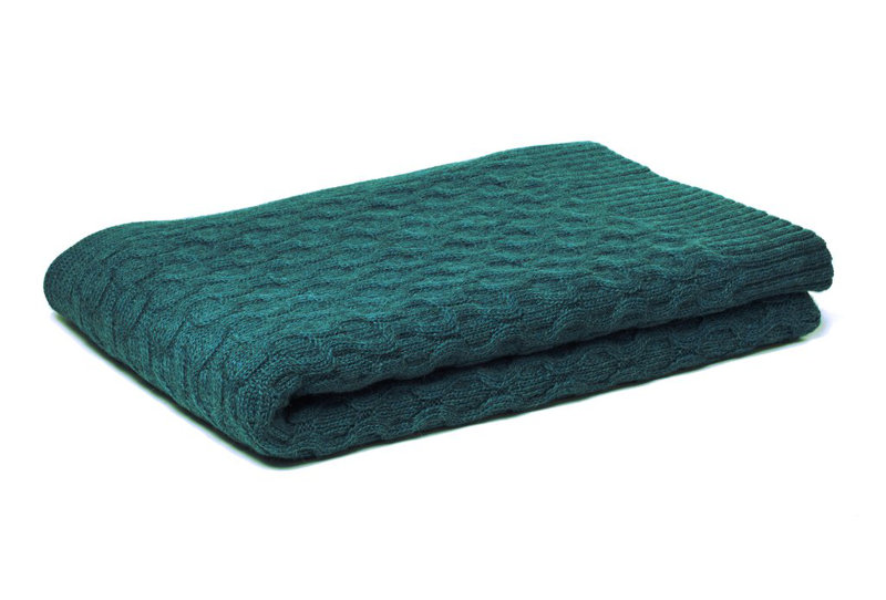 Theo Texture Alpaca Throw, Peacock