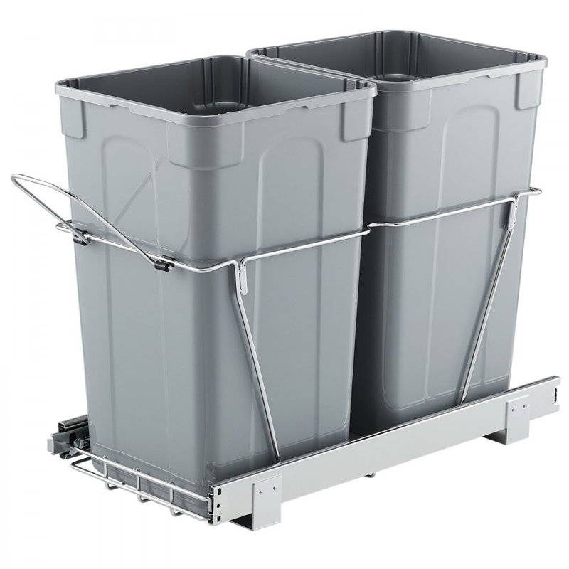 Double poubelle escamotable 27QTx2, 13,5 gallons