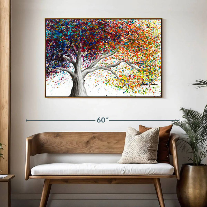La couleur des rêves, 46 po x 31 po, Cadre flottant doré