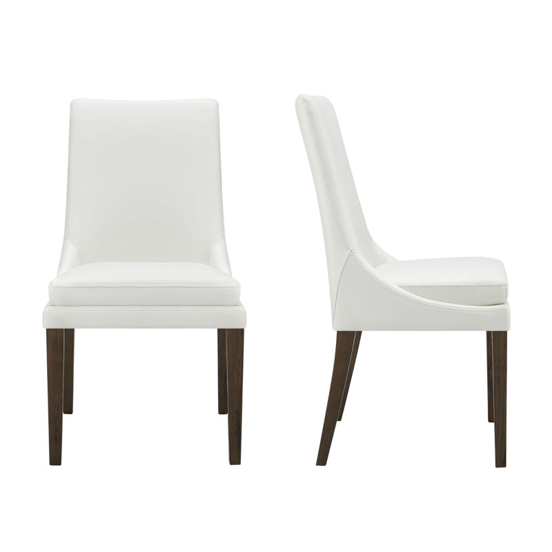 Chaise d'appoint en cuir Niara, Cuir véritable blanc