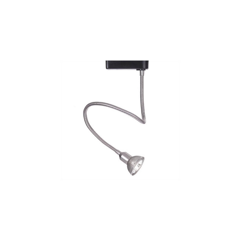 Tête de rail bouclée et flexible, Série Lightolier, Ampoule halogène MR16 de 75 W, Nickel brossé / noir