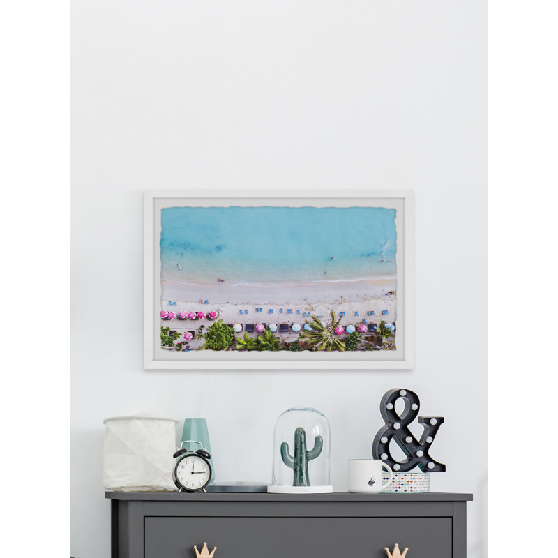 Sun Umbrellas - Single Picture Frame Painting, 38 cm H x 45 cm W