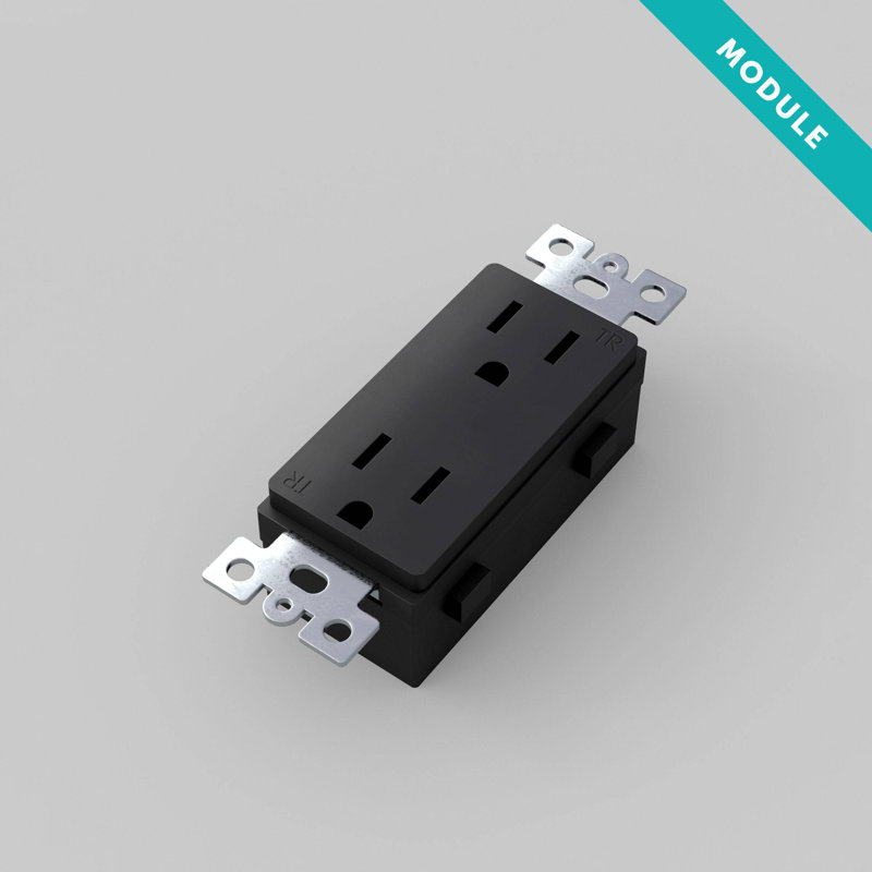 Outlet Module / Duplex , Black
