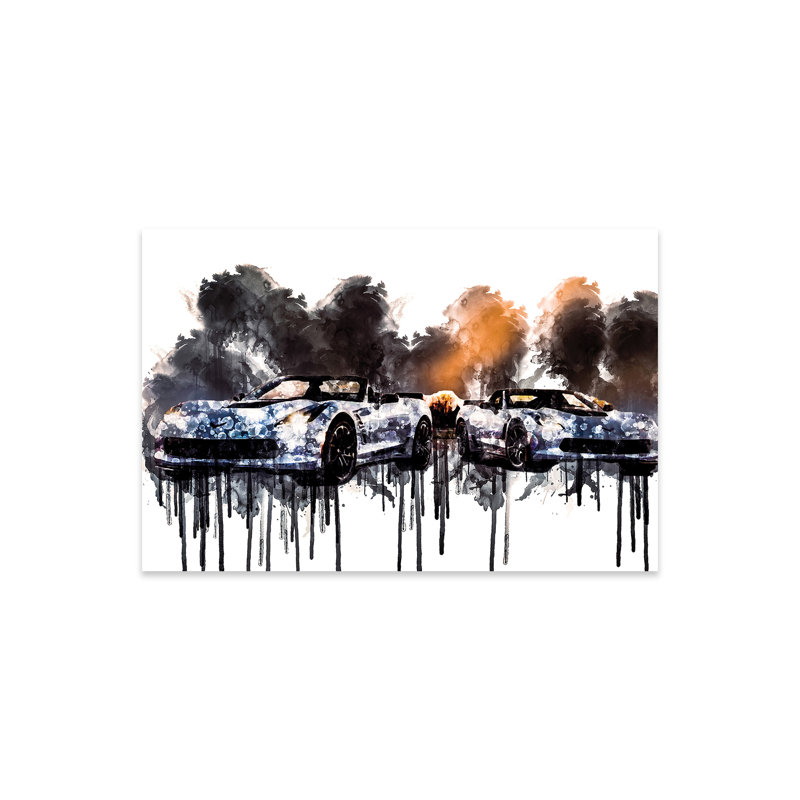 2018 Corvette Carbone 65 édition 2018 sur plastique / acrylique par Sissy Angelastro, peinture