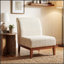 Fauteuil d'appoint moderne - Revêtement en tissu, structure en noyer, capacité de 136 kg (300 lb) pour salon, chambre et entrée