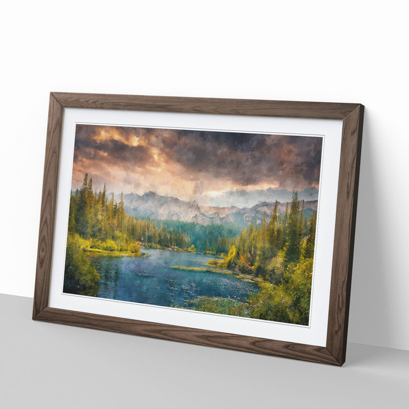 Forest and Lake Vol.4 - Framed Print, 27cm H x 36cm W x 2cm D, Walnut Framed