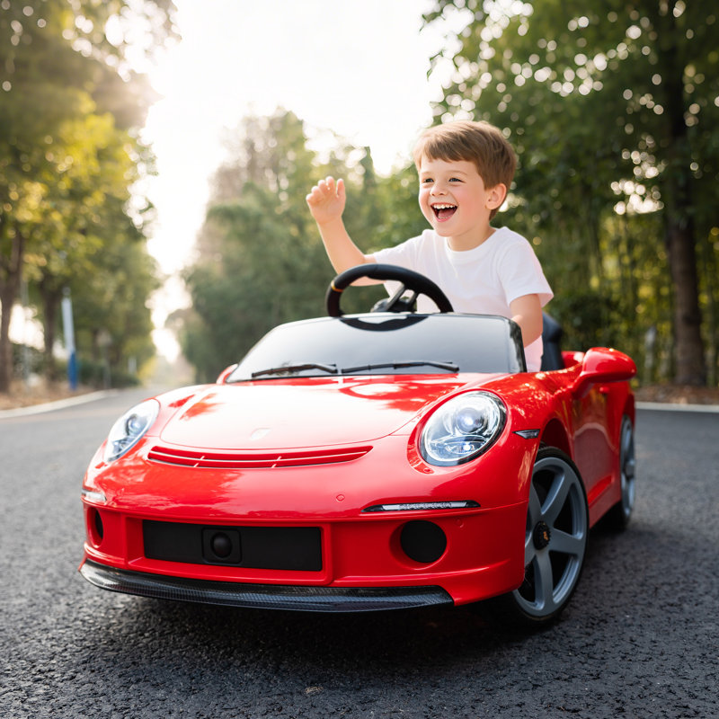 AIYAPLAY RUF GT Licensed Electric Car for Kids 12V Suspension System, Red