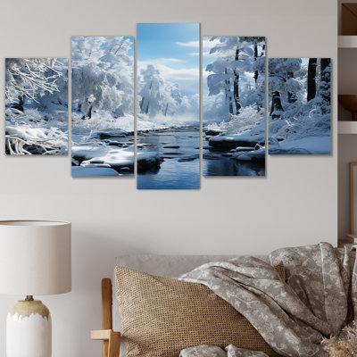 «White Winter Harmony I», impression sur toile - 5 panneaux