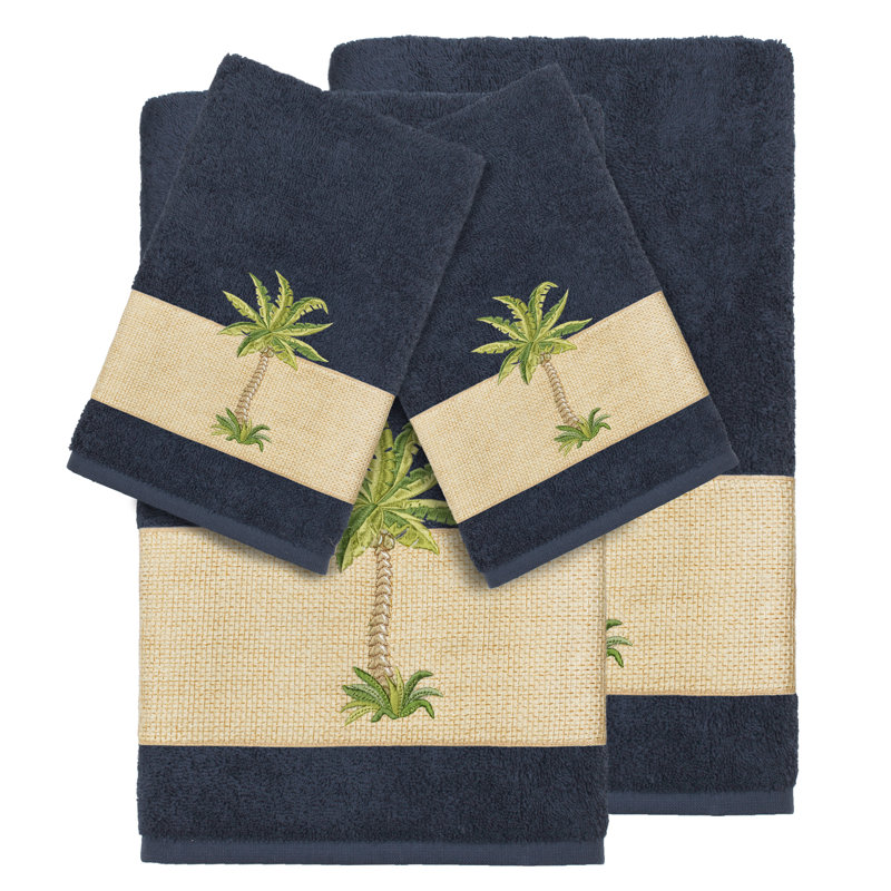 Ensemble de serviettes 4 pièces Colton, Bleu minuit