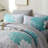  Full Size Comforter Set,Teal Green Floral Bedding Sets 7 Pieces Bed in a Bag with Sheets, Pillowcases & Shams-113298753-113298750