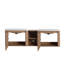 Meuble-lavabo mural avec lavabo en céramique blanche et tablettes de rangement et 1 porte à fermeture douce, emballage KD, contreplaqué-223750534