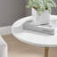 Table d'appoint moderne Julianna Midcentury avec base en métal doré et plateau en marbre véritable